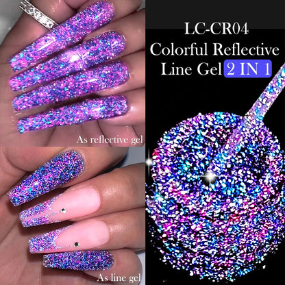 LILYCUTE 5ML Reflective Glitter Liner Gel Polish Nail