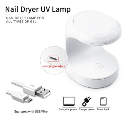 Mini 6W Nail Dryer LED UV Lamp Micro USB Gel Varnish Curing Machine