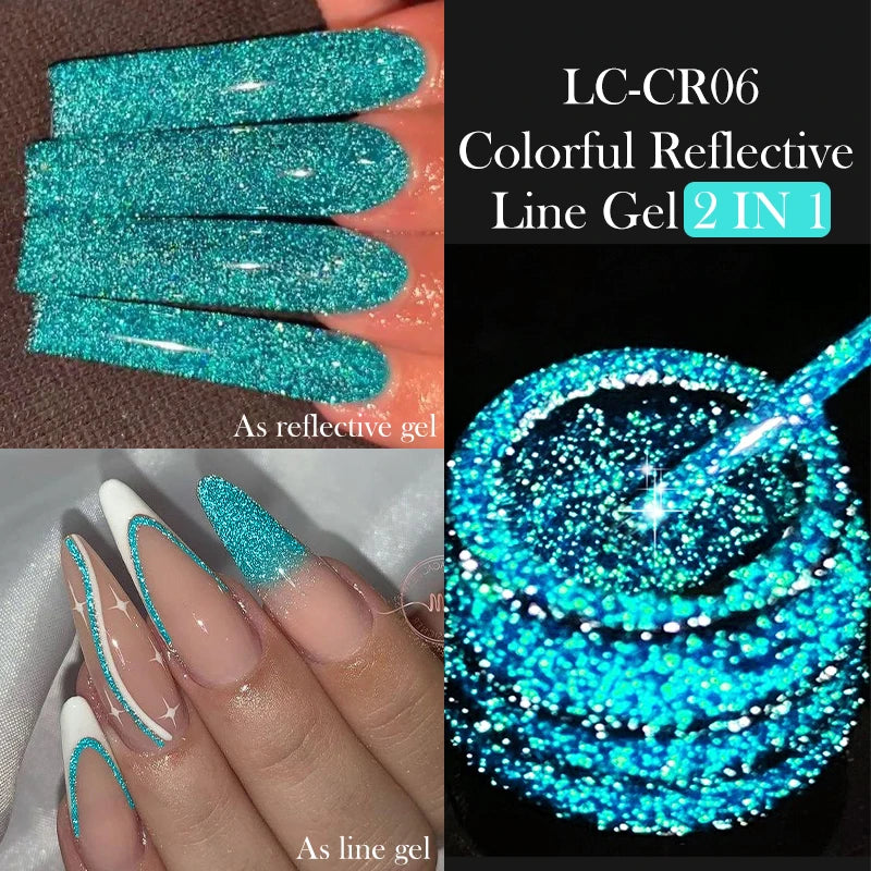 LILYCUTE 5ML Reflective Glitter Liner Gel Polish Nail