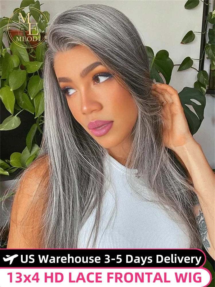 MEODI Salt & Pepper Gray Beginner Friendly Human Hair