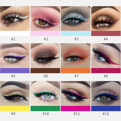 HANDAIYAN Matte Glitter Eyeliner Kit Makeup Waterproof Colorful