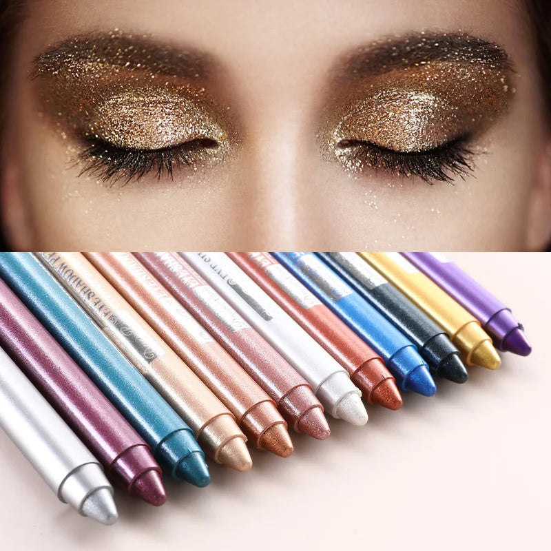 12 Colors Pearlescent Eyeshadow Pen Long Lasting