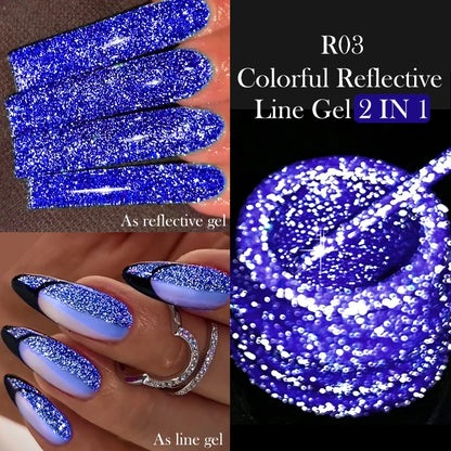 LILYCUTE 5ML Reflective Glitter Liner Gel Polish Nail