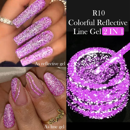 LILYCUTE 5ML Reflective Glitter Liner Gel Polish Nail