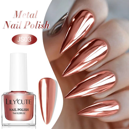 LILYCUTE 7ml Red Mirror Metallic Nail Polish