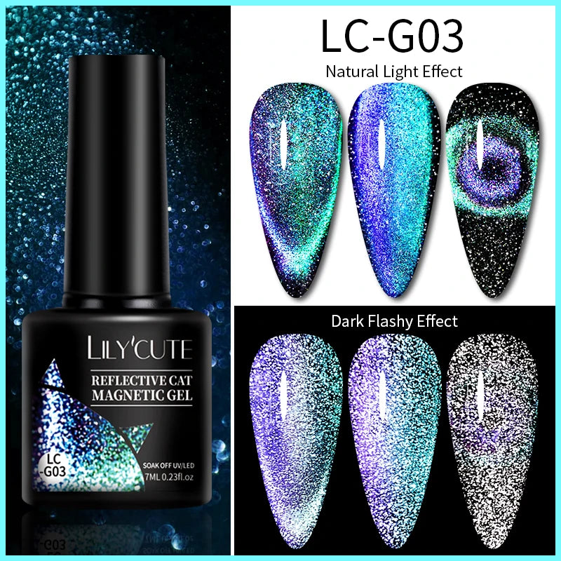 LILYCUTE 5ML Reflective Glitter Liner Gel Polish Nail