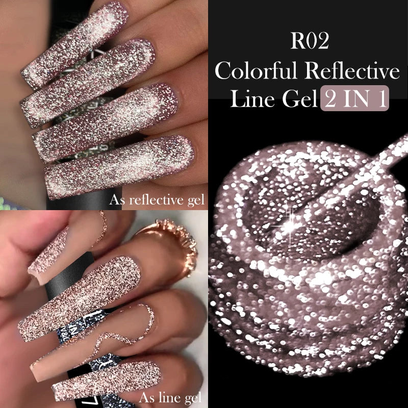 LILYCUTE 5ML Reflective Glitter Liner Gel Polish Nail