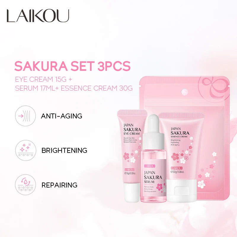 LAIKOU Sakura Brightening Facial Serum Set 3Pcs