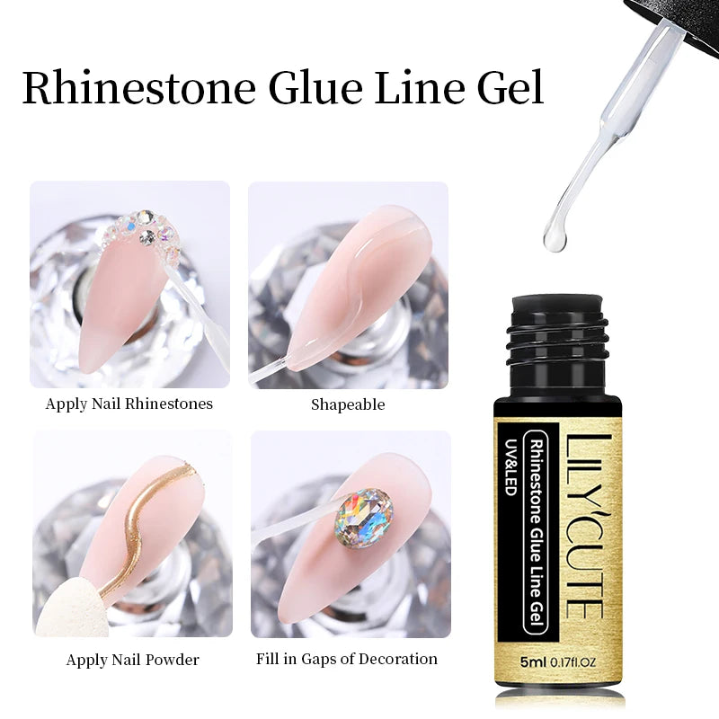 LILYCUTE 5ML Reflective Glitter Liner Gel Polish Nail