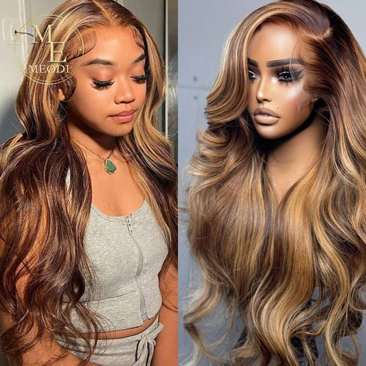 MEODI Highlight Body Wave Lace Front Wig Human Hair HD