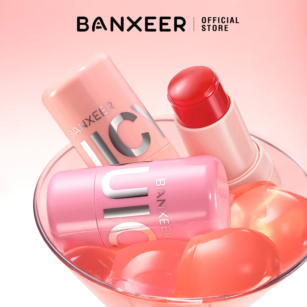 BANXEER Jelly Blush Stick Moisturizing Natural Long Lasting 3-in-1