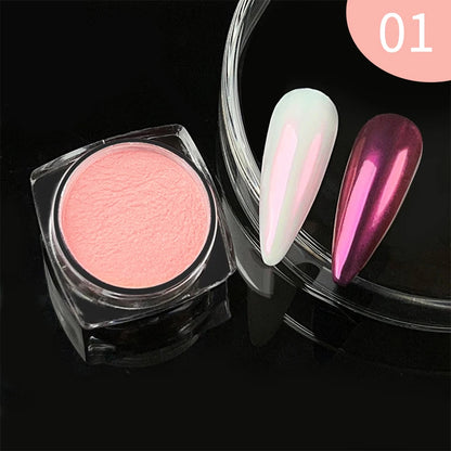 1Box Nail Mirror Glitter Powder Metallic Colorful