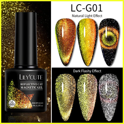 LILYCUTE 5ML Reflective Glitter Liner Gel Polish Nail