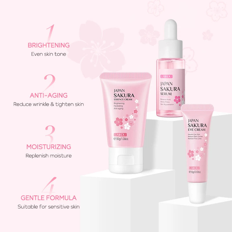 LAIKOU Sakura Brightening Facial Serum Set 3Pcs