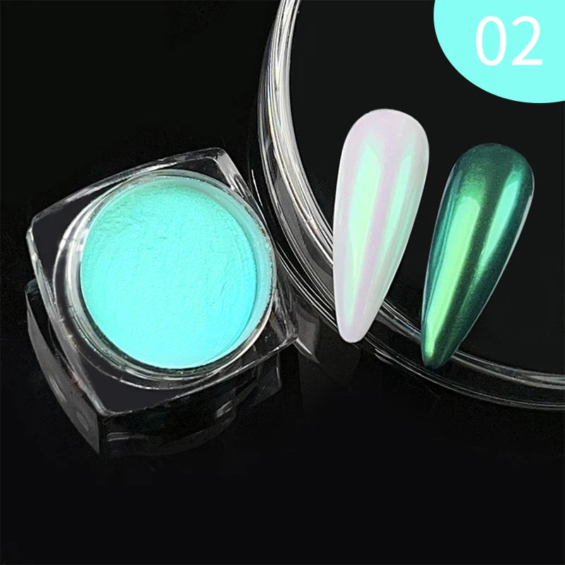 1Box Nail Mirror Glitter Powder Metallic Colorful