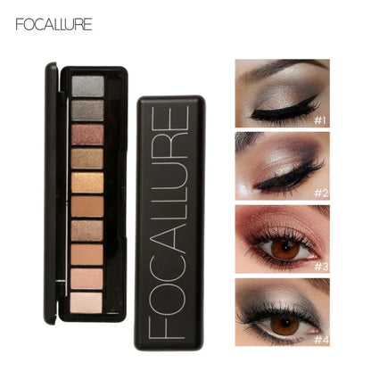 FOCALLURE Eyeshadow Palette 10 Colors Matte Glitter