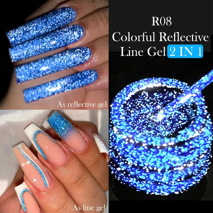 LILYCUTE 5ML Reflective Glitter Liner Gel Polish Nail