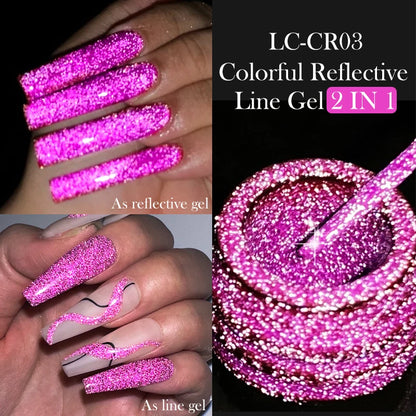 LILYCUTE 5ML Reflective Glitter Liner Gel Polish Nail