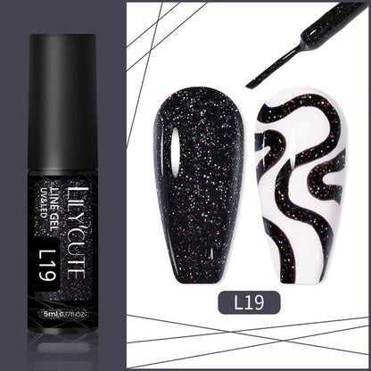 LILYCUTE 5ML Reflective Glitter Liner Gel Polish Nail