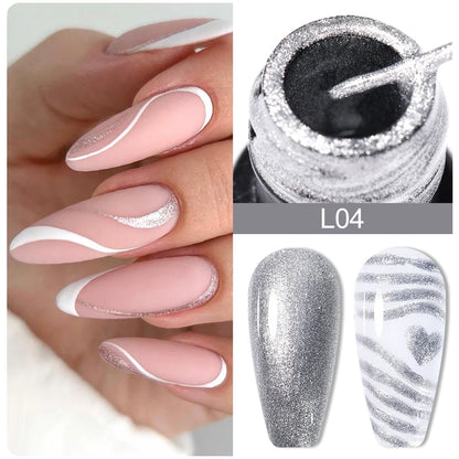 LILYCUTE 5ML Reflective Glitter Liner Gel Polish Nail