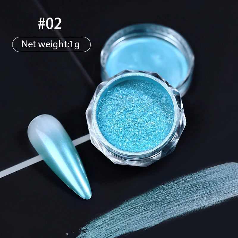 1Box Nail Mirror Glitter Powder Metallic Colorful