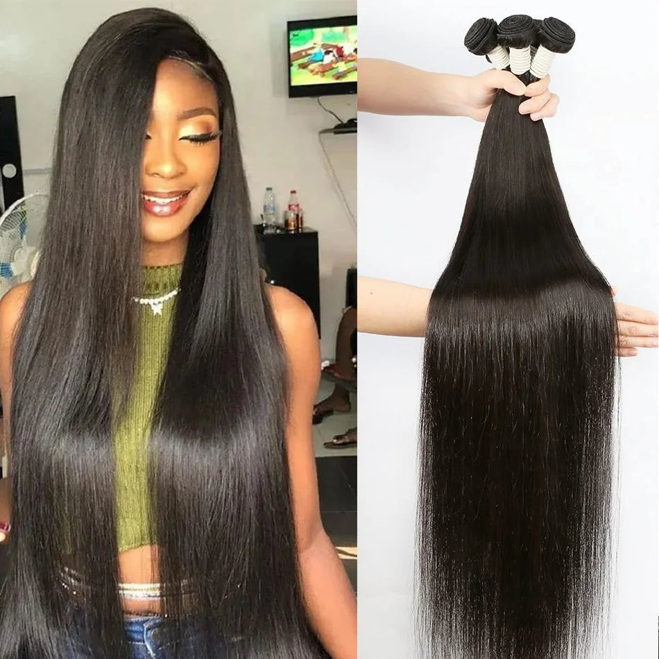 MEODI Bone Straight Human Hair Bundles Brazilian