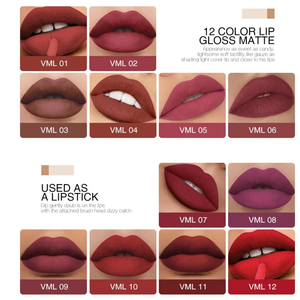 O.TWO.O 12 colors High Quality Velvet Matte lipstick