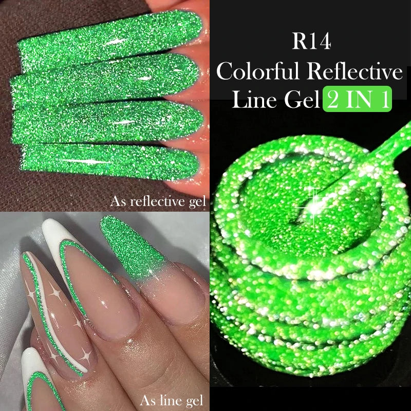 LILYCUTE 5ML Reflective Glitter Liner Gel Polish Nail