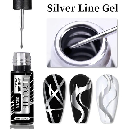 LILYCUTE 5ML Reflective Glitter Liner Gel Polish Nail