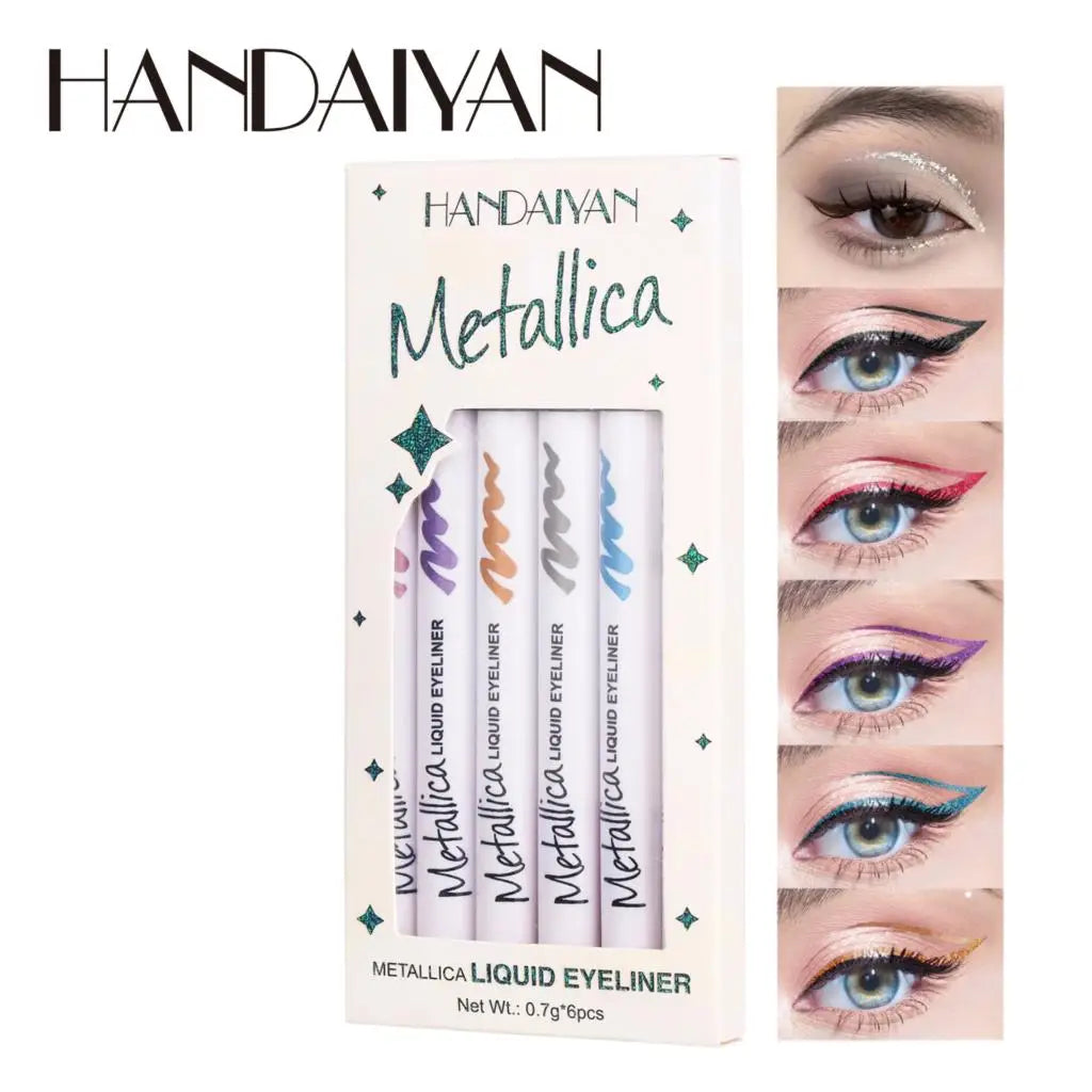 HANDAIYAN Matte Glitter Eyeliner Kit Makeup Waterproof Colorful